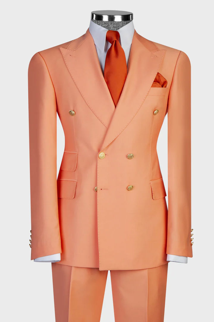 Double-breasted 2-piece Suit in Orange