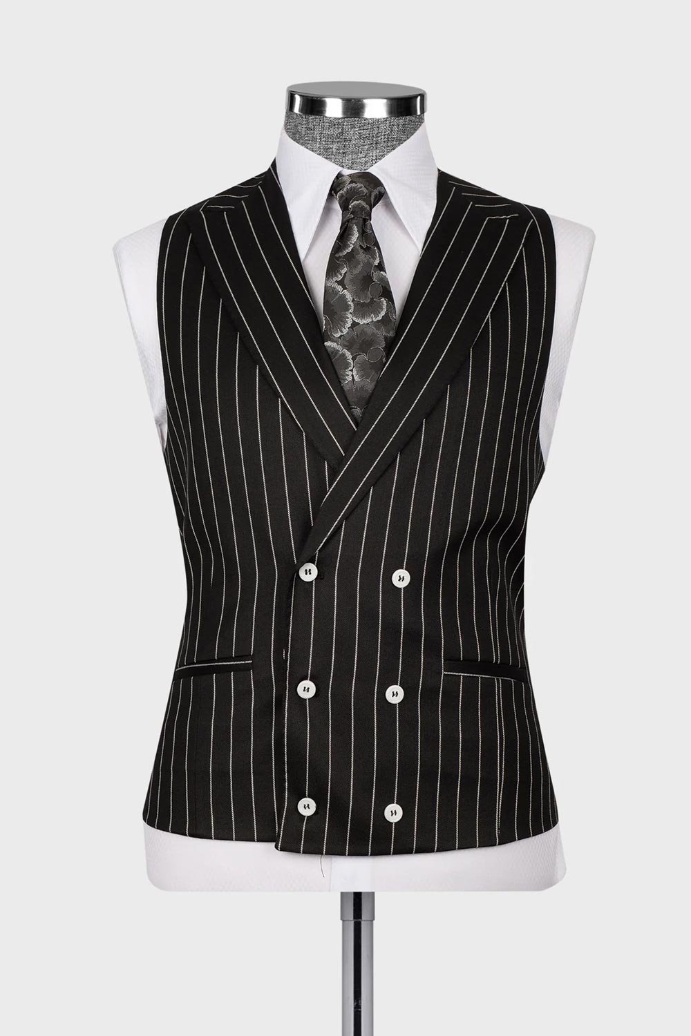 Stripe 3-piece Suit in Black