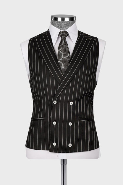 Stripe 3-piece Suit in Black