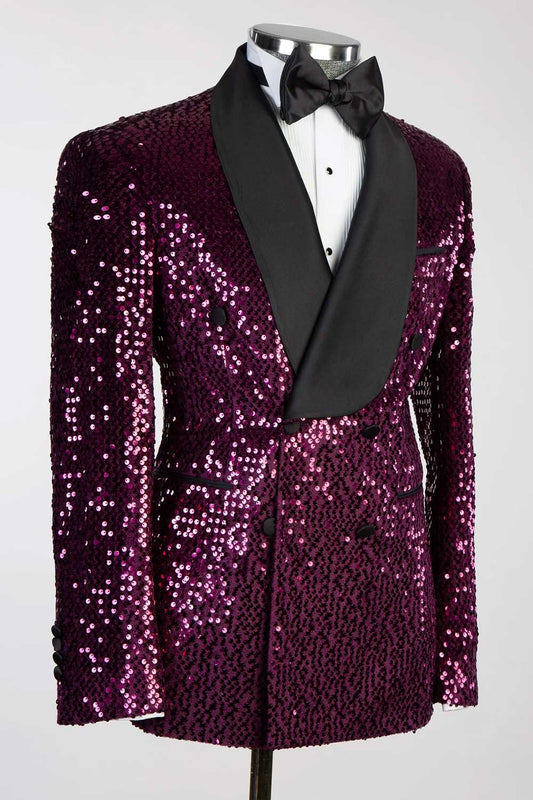 Sequins Double-breasted 2-piece Blazer Tuxedo