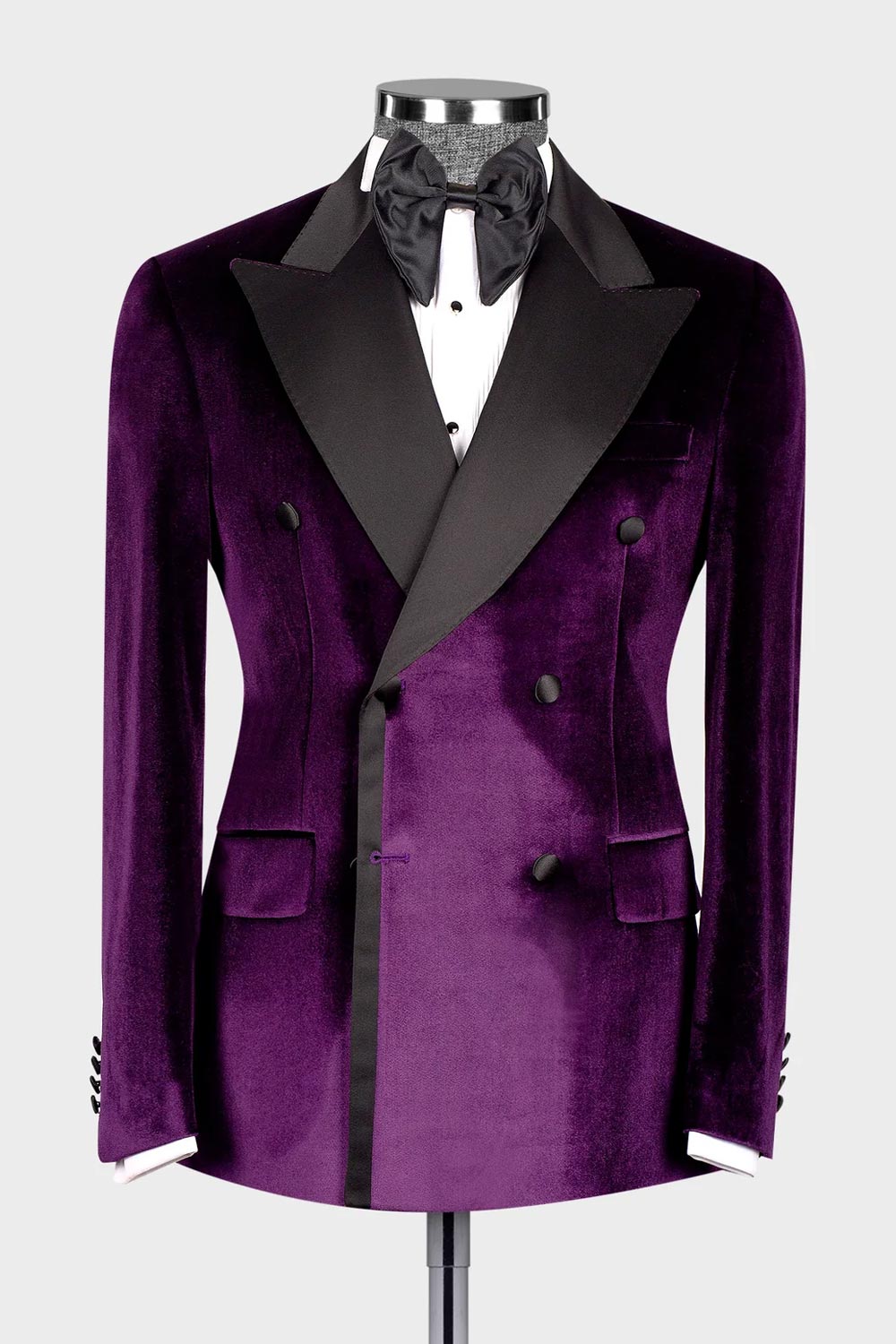Purple Velvet 2-piece Blazer Suit Wedding Tuxedo