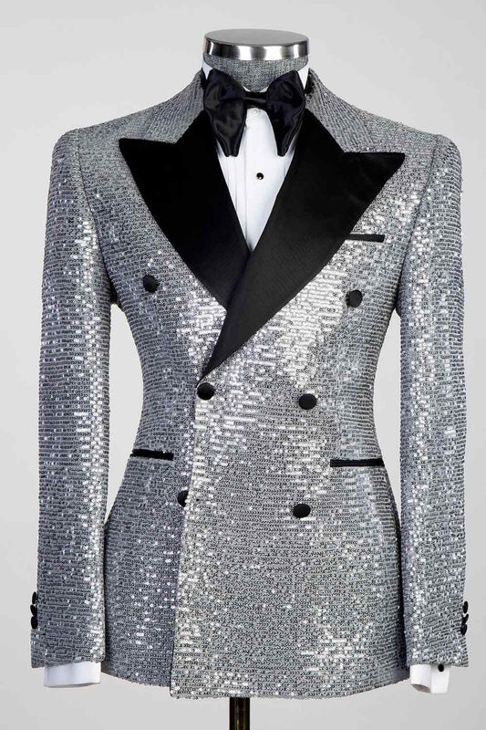 Sequins Double-breasted 2-piece Blazer Tuxedo