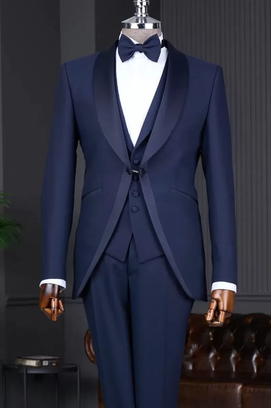 One-button Shawl Lapel 3-piece Tuxedo