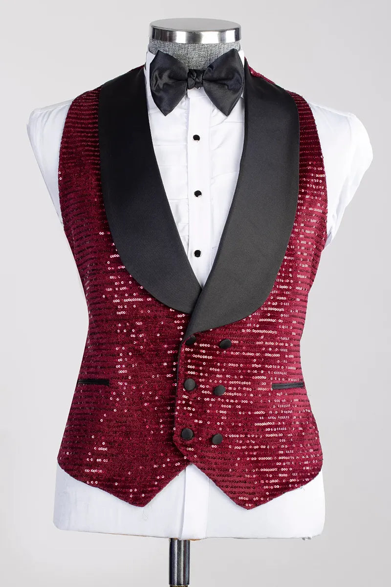 Red Sequins 3-piece Blazer Tuxedo