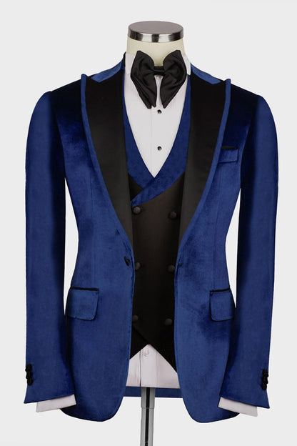 Blue Velvet 3-piece Blazer Suit Tuxedo