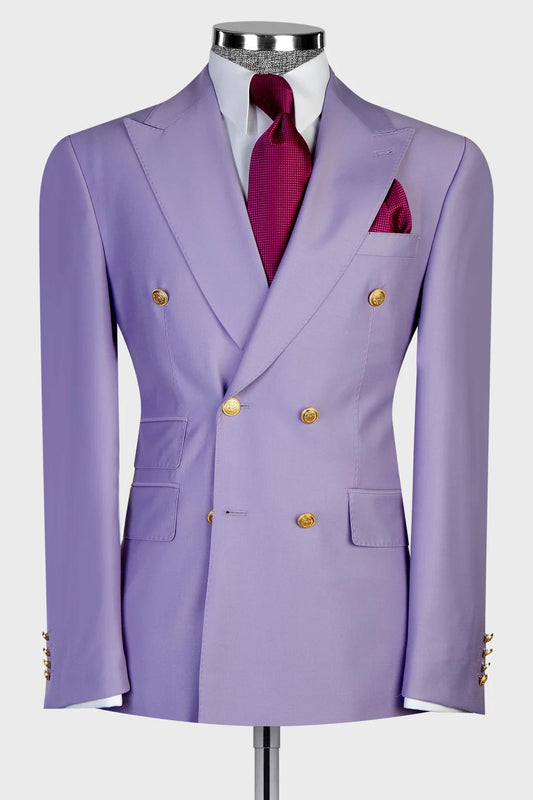 Double-breasted 2-piece Suit in Purple