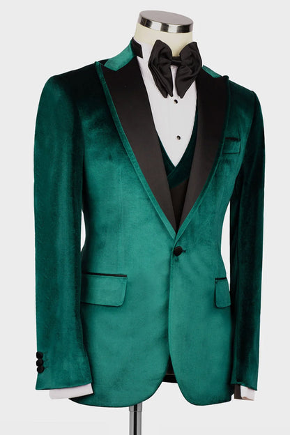 Green Velvet 3-piece Blazer Suit Tuxedo