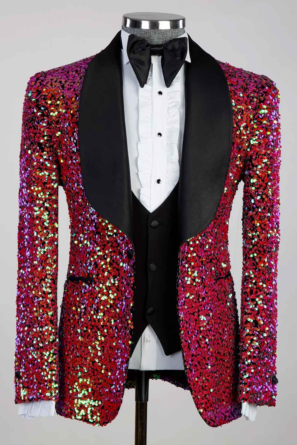 Sequins Shawl Lapel 3-piece Tuxedo