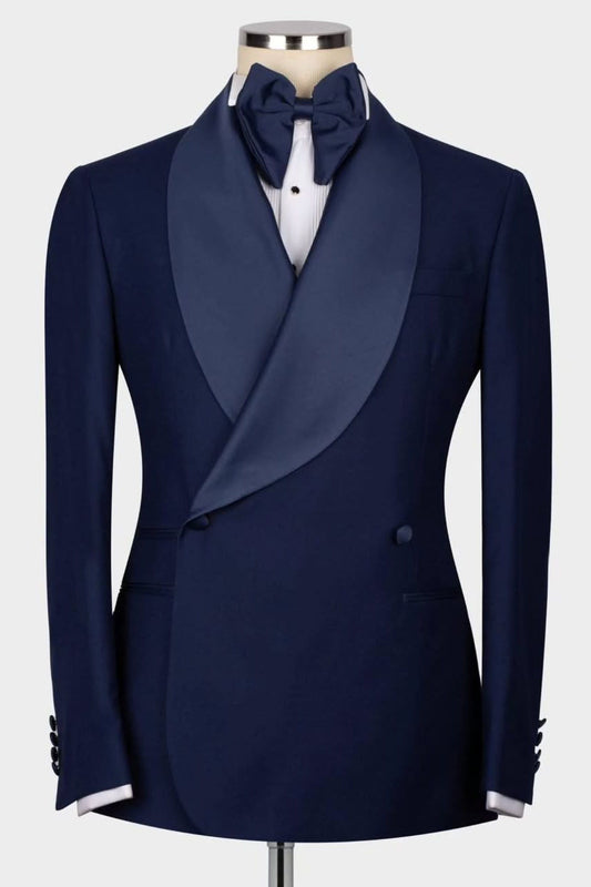 Navy Blue 2-piece Shawl Lapel Tuxedo