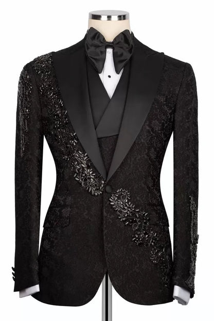 Black 3-Piece Tuxedo for Men - Prom & Wedding Tux