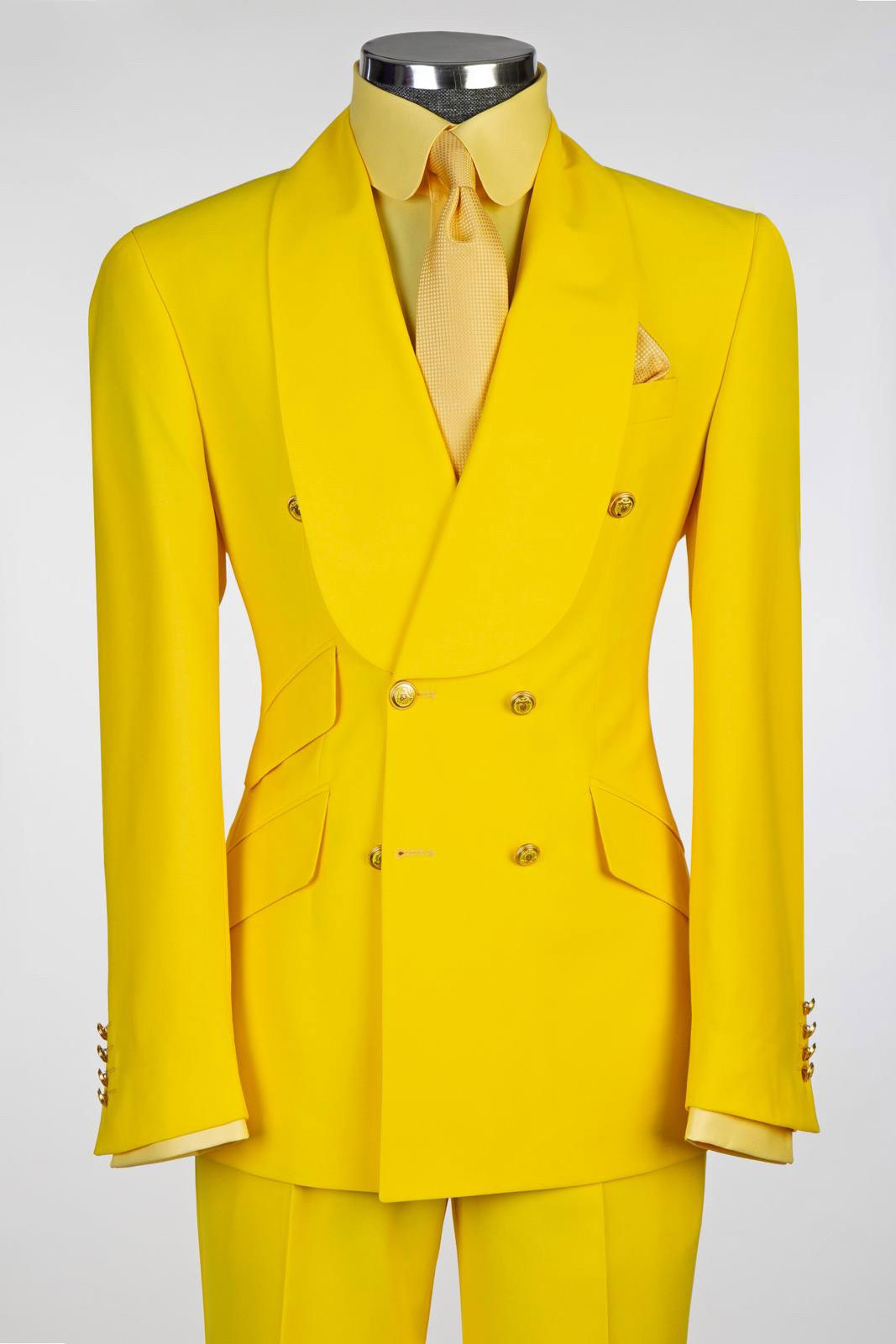 Men's Shawl Lapel 2-piece Suit in Yellow