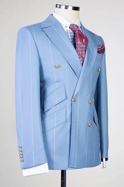 Striped Double-breasted 2-piece Suit