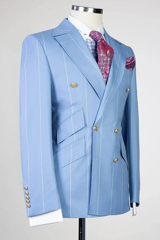 Striped Double-breasted 2-piece Suit