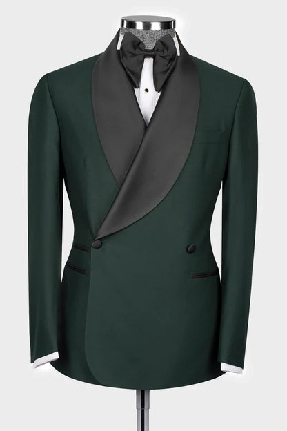 Green Shawl Lapel Two-button Wedding Tuxedo