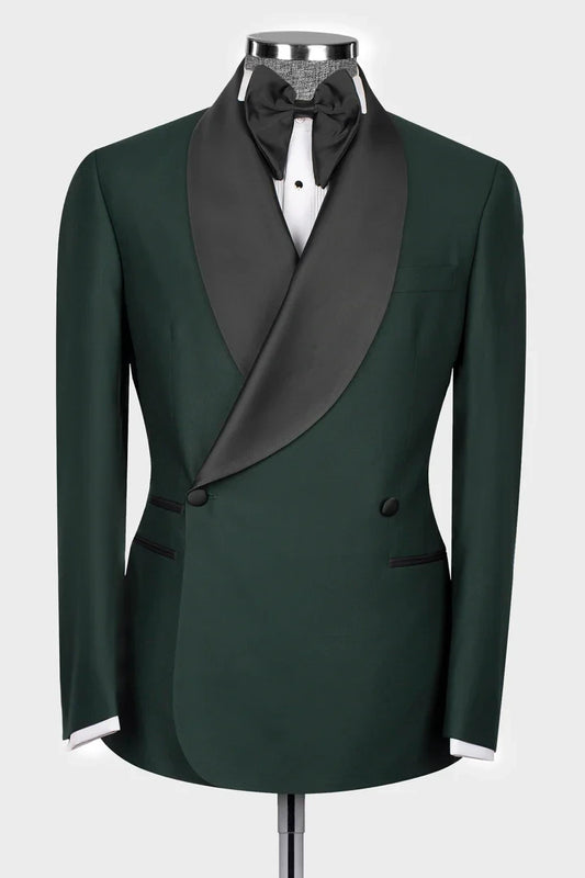 Green Shawl Lapel Two-button Wedding Tuxedo