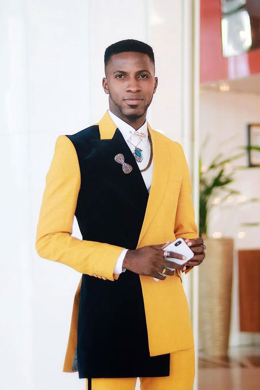Yellow 2 Piece Suits for Prom
