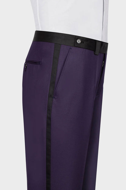 Purple 3-piece Shawl Lapel Single Breasted Tuxedo