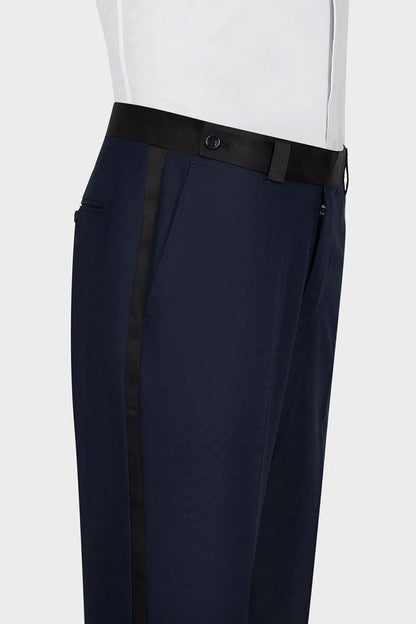 Navy Blue 3-piece Shawl Lapel Single Breasted Tuxedo