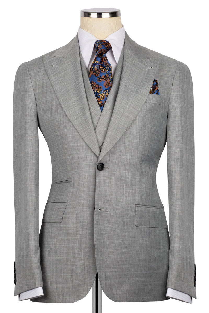 Wide Lapel 3-piece Suit in Gray