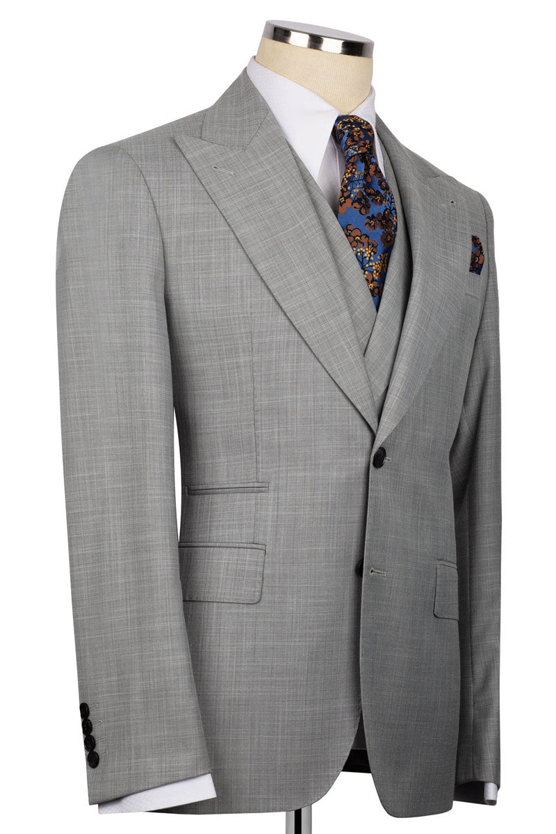 Wide Lapel 3-piece Suit in Gray