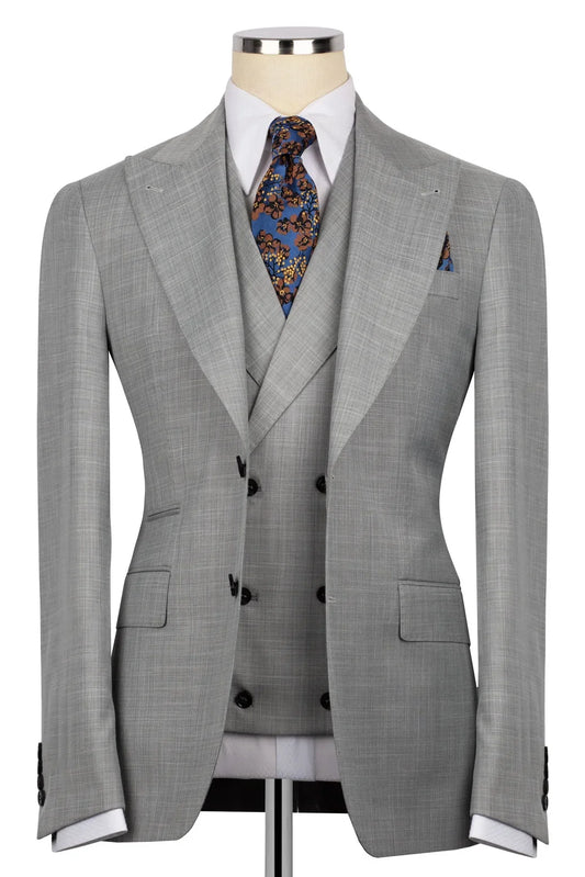 Wide Lapel 3-piece Suit in Gray
