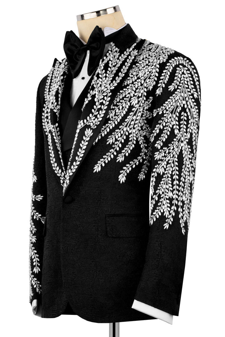 White Wheat Sequins 3-piece Suit