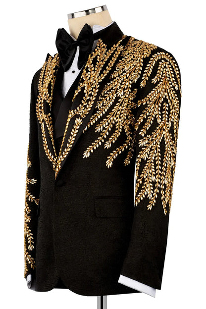 Golden Wheat Sequins 3-piece Suit