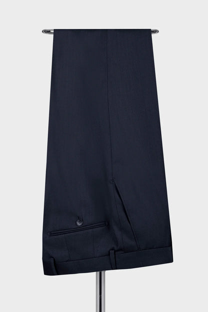 Latest Peaked Lapel Navy Blue Double Breasted Suit for Prom
