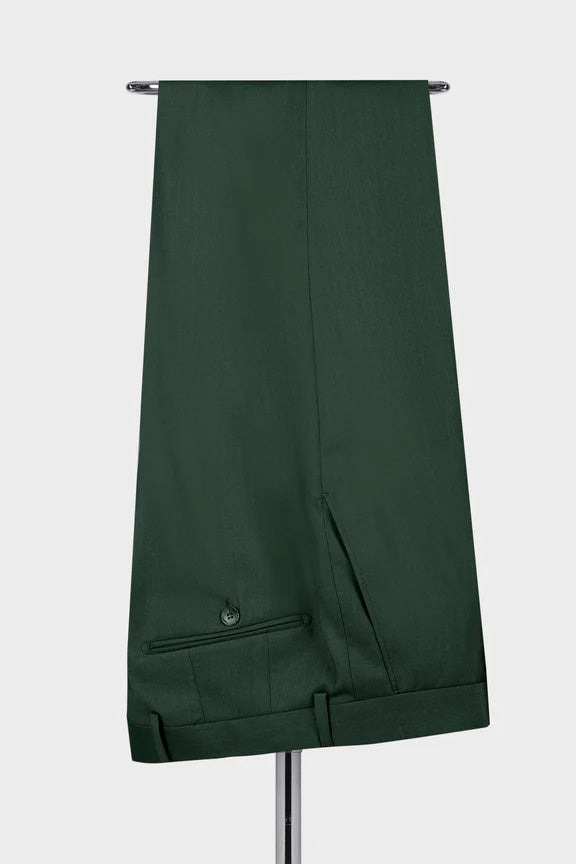 Latest Peaked Lapel Green Double Breasted Suit for Prom