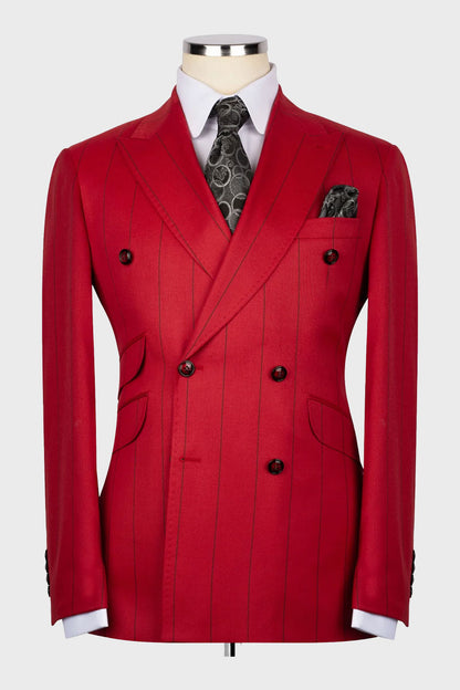 Bold Striped Double-breasted 2-piece Suit