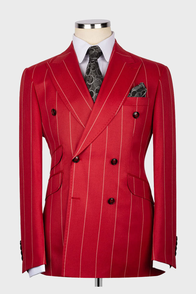 Bold Striped Double-breasted 2-piece Suit