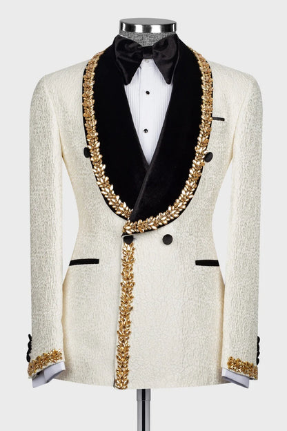 Jacquard 2-piece Tuxedo with Appliques