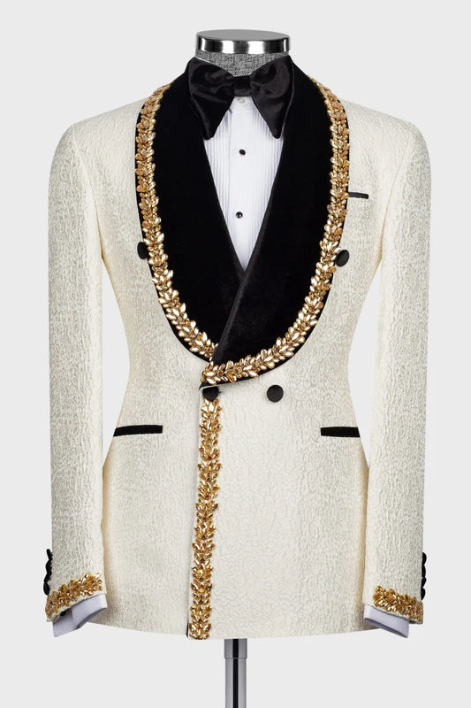 Jacquard 2-piece Tuxedo with Appliques