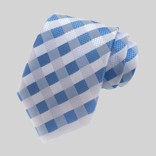 Blue & White Checkered Tie