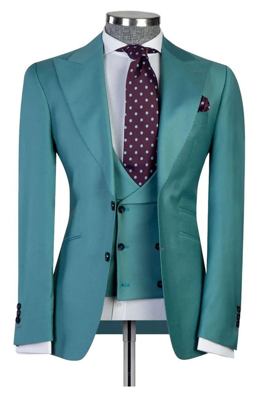 Men's Peaked Lapel 3-piece Suit