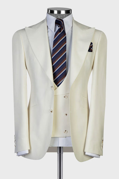 Men's Wide Peak Lapel 3-piece Suit
