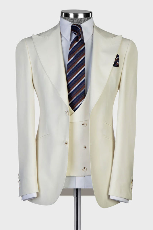 Men's Wide Peak Lapel 3-piece Suit