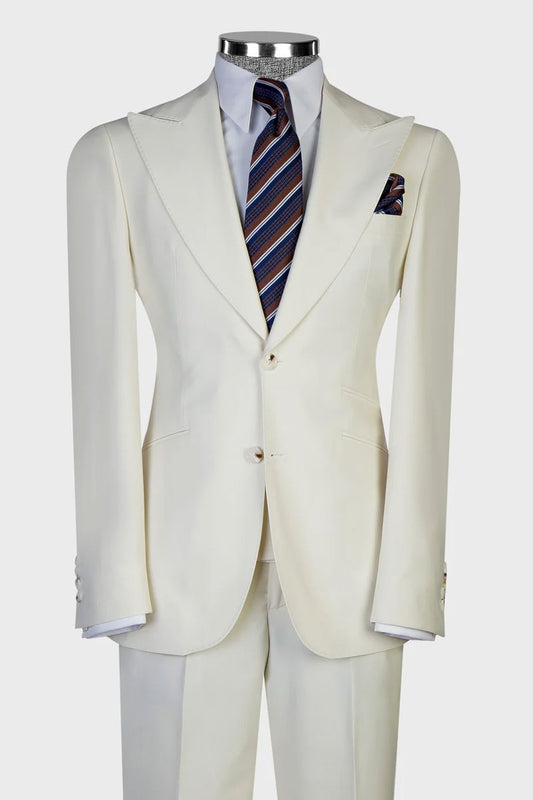 Men's Wide Peak Lapel 3-piece Suit
