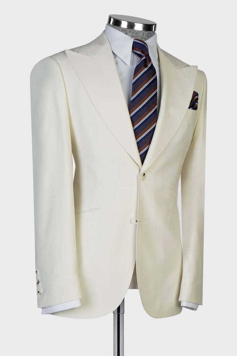 Men's Wide Peak Lapel 3-piece Suit