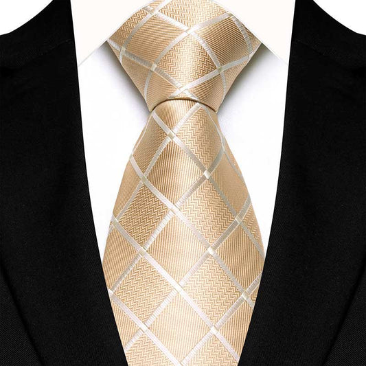 Champagne Checkered Tie