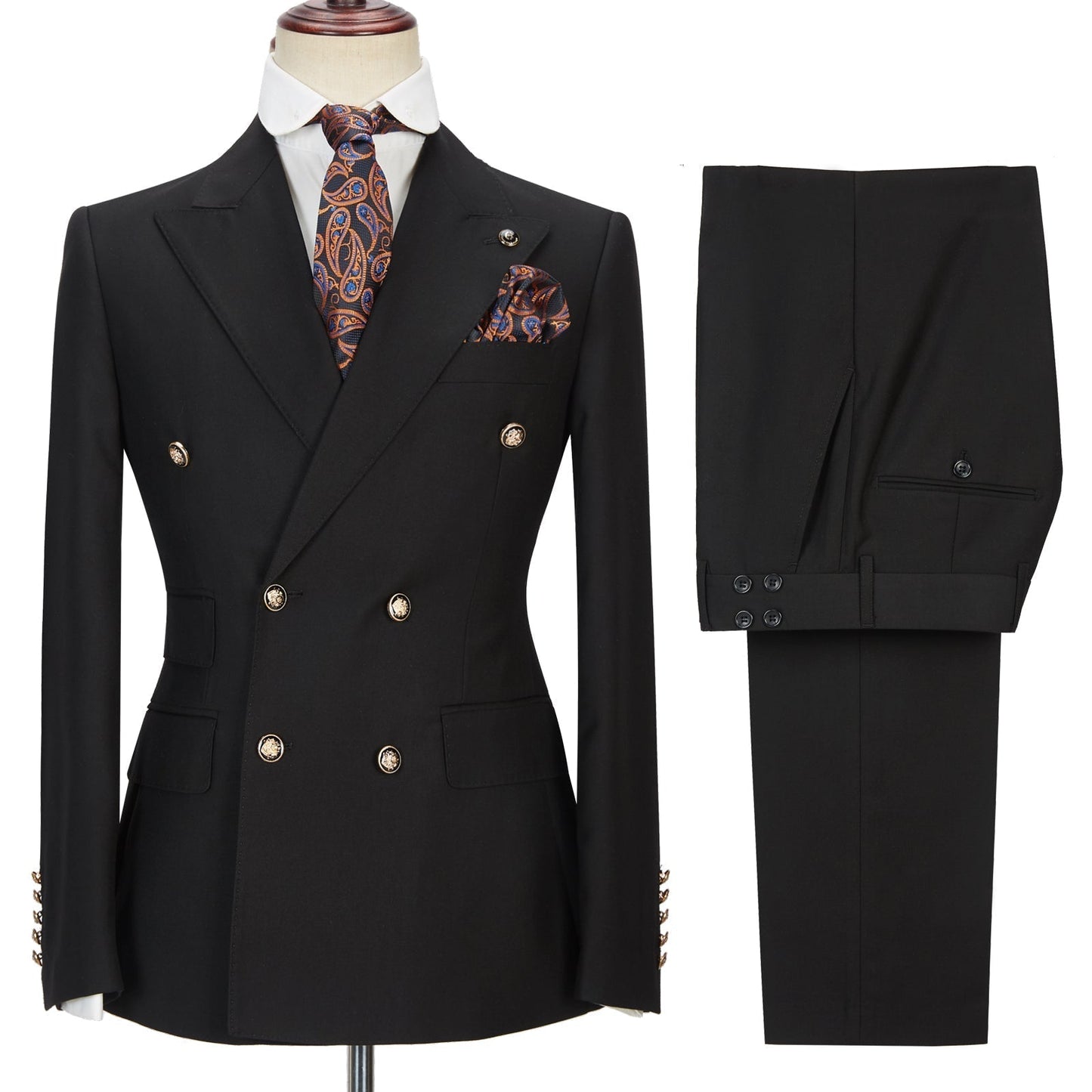 Black Double Breasted Formal Suit