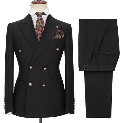 Black Double Breasted Formal Suit