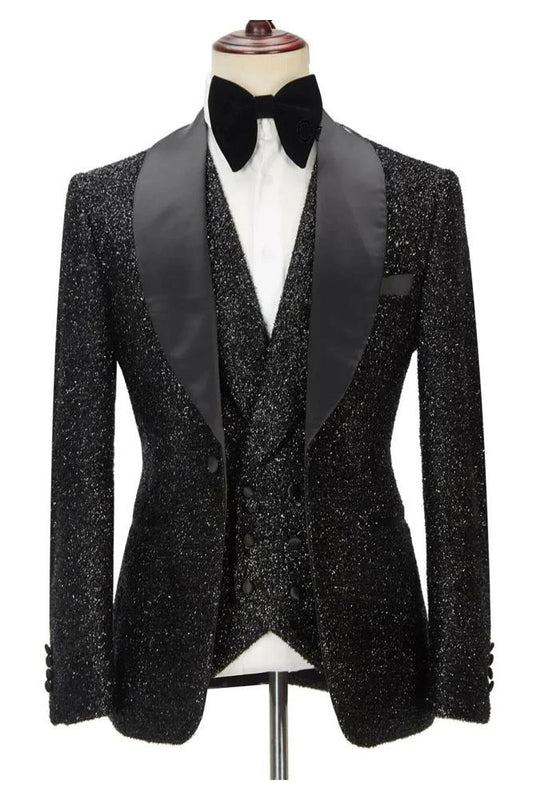 Black Shawl Lapel Wedding Prom Jacket