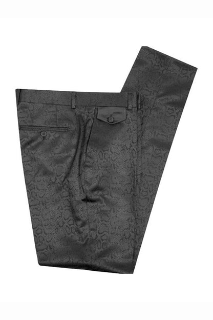 Black Double Breasted Jacquard Fashion Prom Men Suit