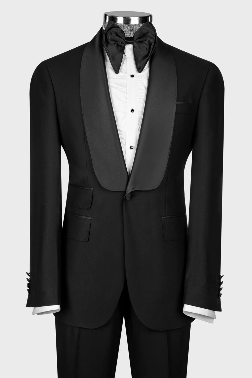 Black One-button Shawl Lapel 2-piece Tuxedo