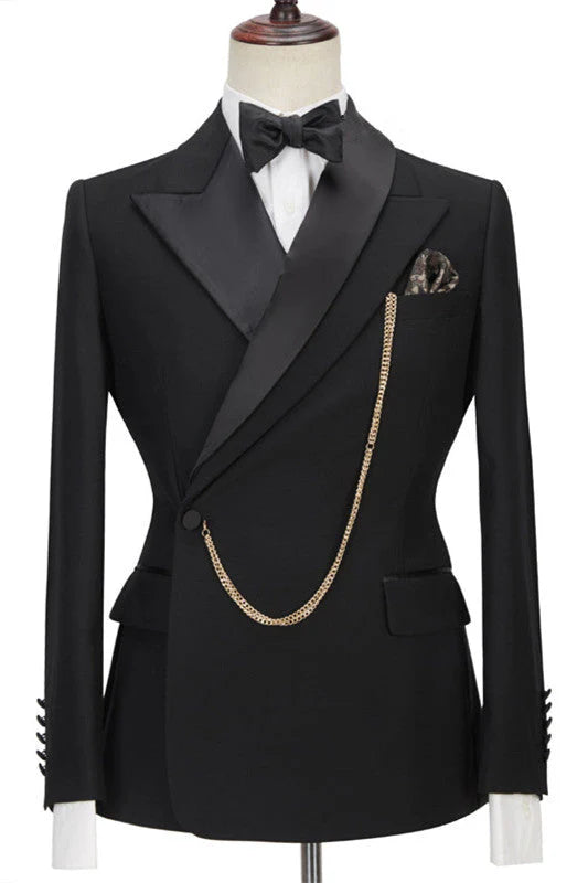 Chic Black One-button 2-piece Tuxedo