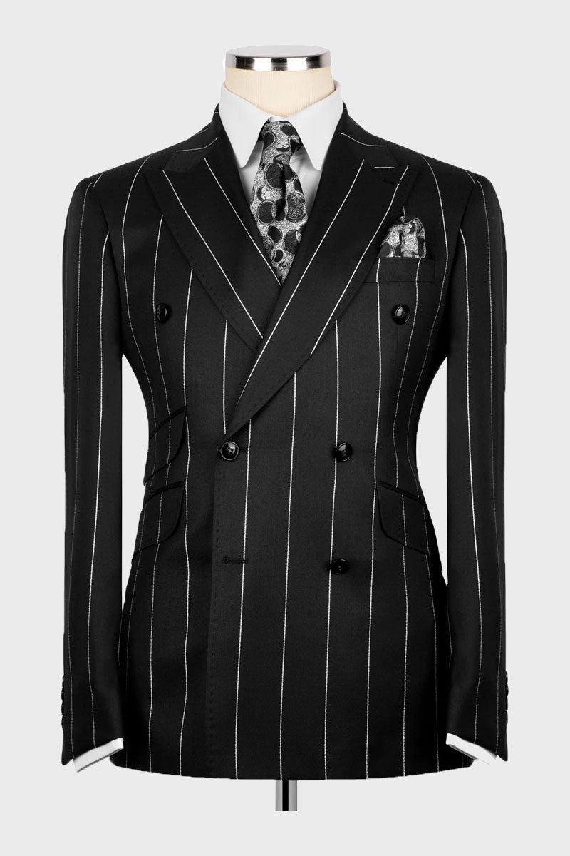 Bold Striped Double-breasted 2-piece Suit