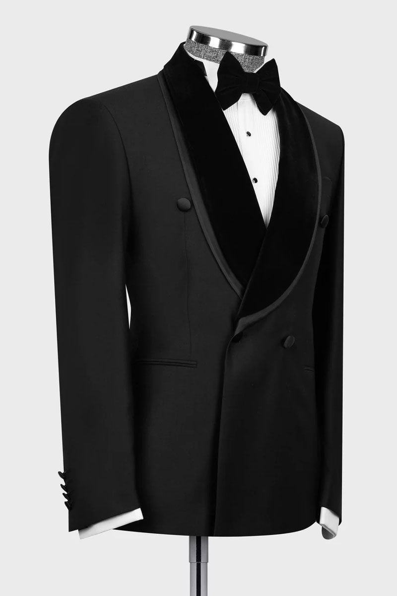 Black Double-breasted 2-piece Blazer Tuxedo