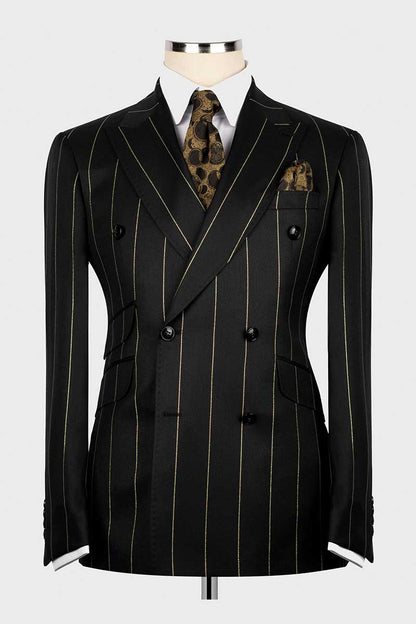 Striped Double-breasted 2-piece Suit