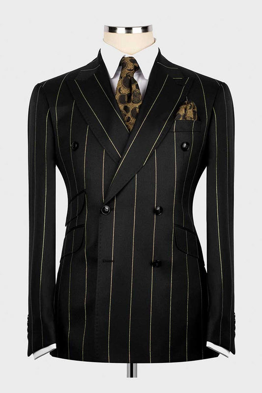 Striped Double-breasted 2-piece Suit